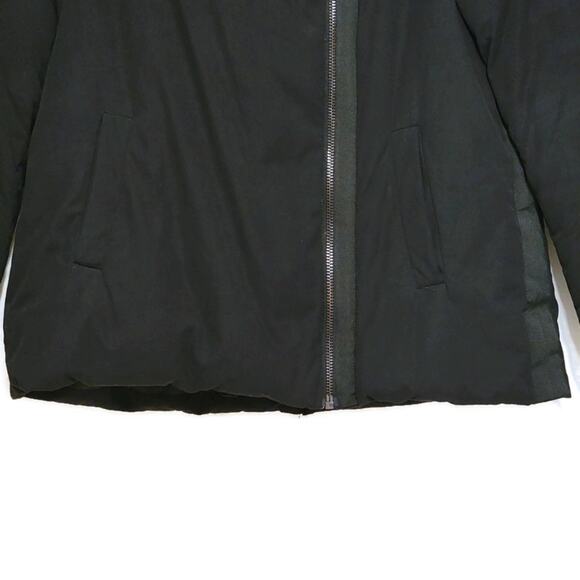 ZARA Basic Outerwear Black Hooded Zip Up Front Puffer Coat Jacket Size L - Picture 6 of 16